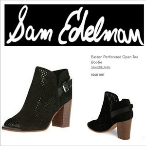 Sam Edelman Peep Toe Black Booties 8.5